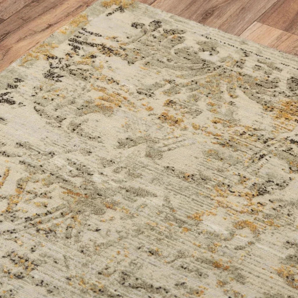 Alna Abstract Beige Large Area Rugs For Living Room -- beige