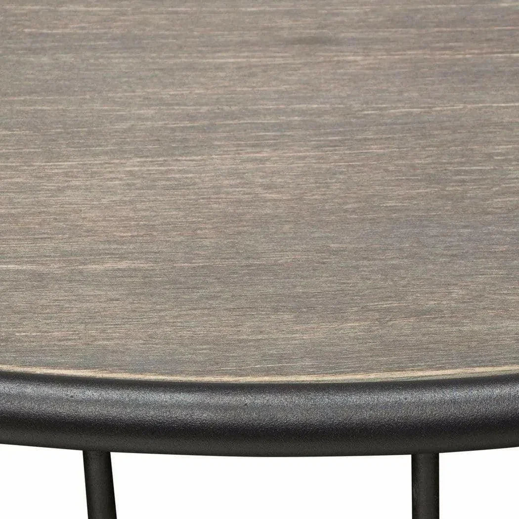 38" Round Cocktail Table Grey Oak Top and Metal Base Coffee Tables Sideboards and Things  By Diamond Sofa