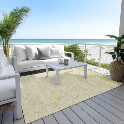 Iriora Gold Washable Indoor-Outdoor Rug -- gold