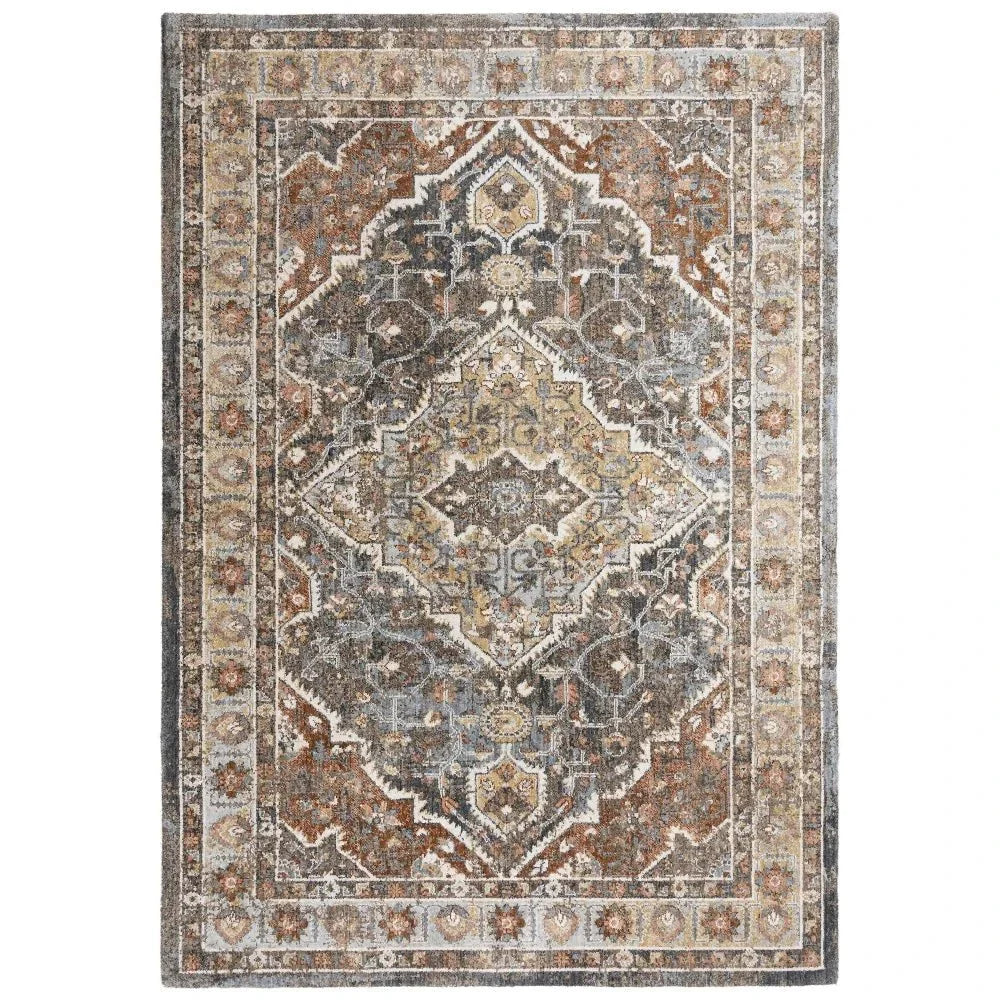 Burk Medallion Dark Rust Large Area Rugs