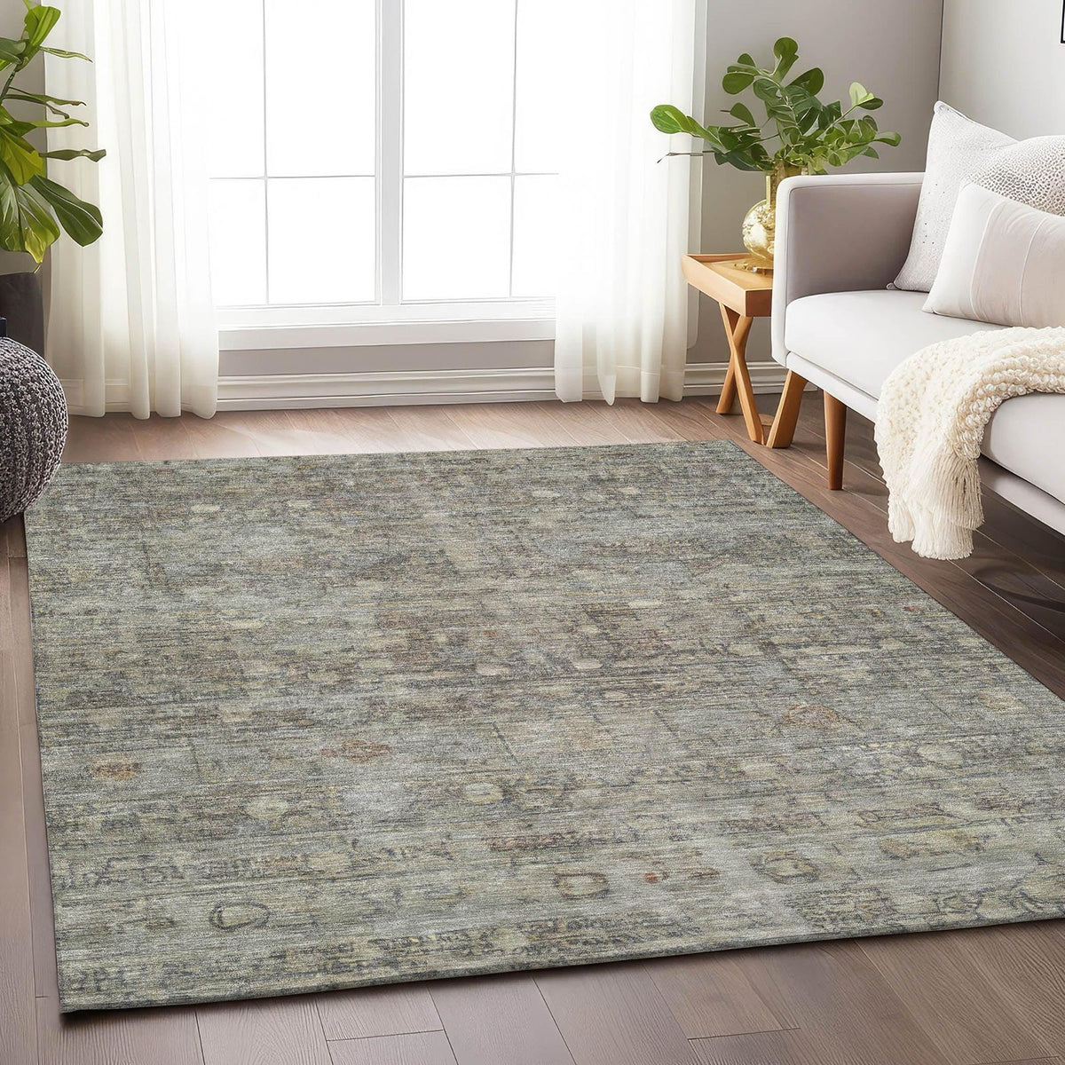 Kaelora Brown Washable Indoor-Outdoor Rug -- brown