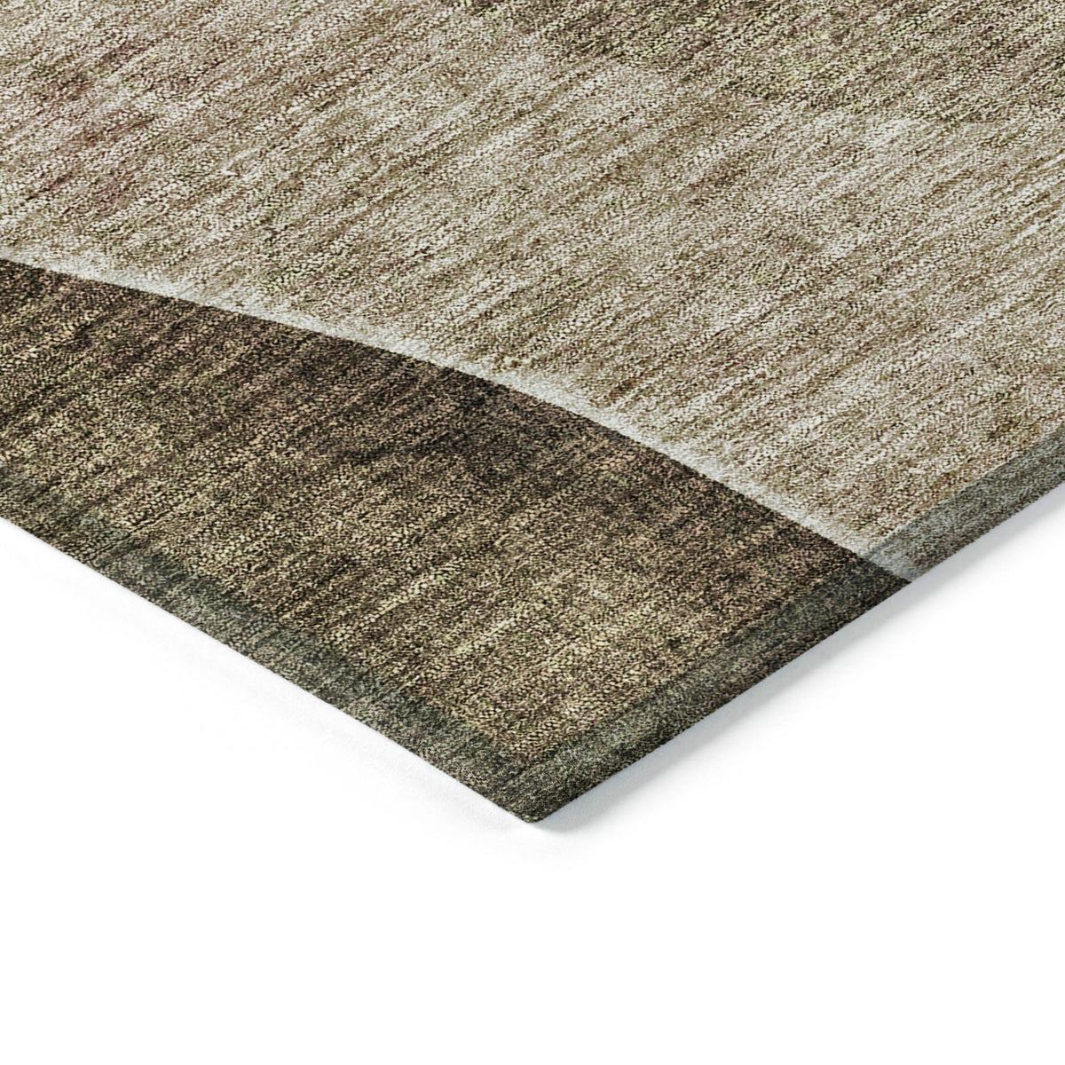 Modern Brown Washable Indoor-Outdoor Rug