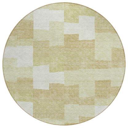 Flowing Harmony Beige Washable Indoor-Outdoor Rug