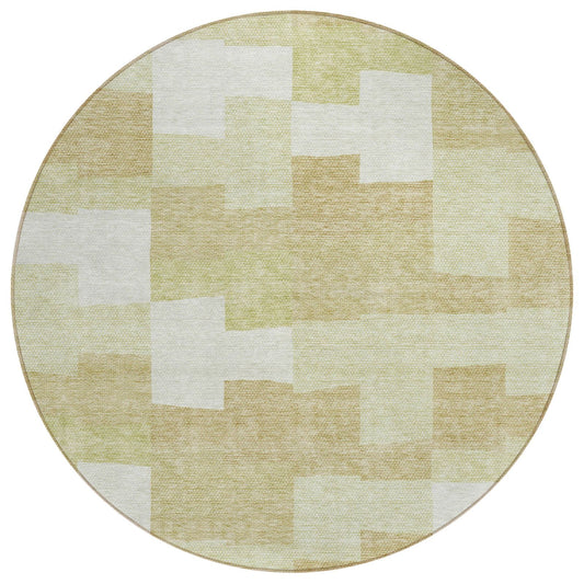 Flowing Harmony Beige Washable Indoor-Outdoor Rug