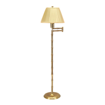 Wildwood Pearson Bamboo Swing Armed Brass Floor Lamp