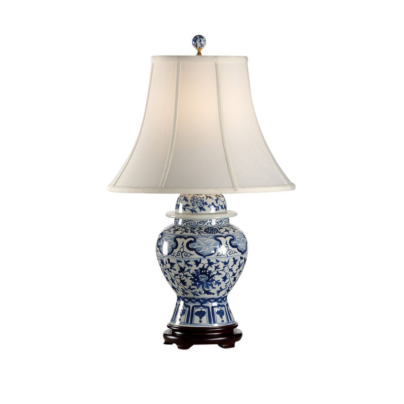 Wildwood Indigo Garden Oriental White Table Lamp