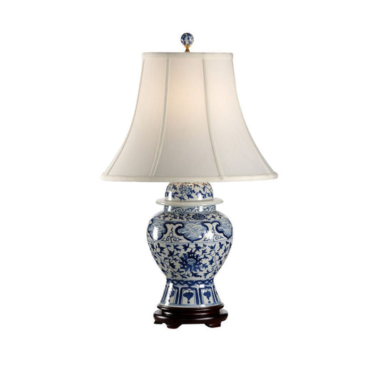 Wildwood Indigo Garden Oriental White Table Lamp
