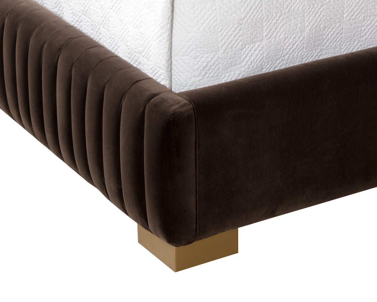 Tarrant Brown Fabric King Bed -- Brown