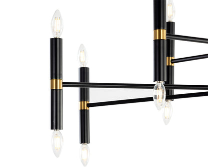 Briggs Chandelier Modern Black And Brass Lighting Fixture