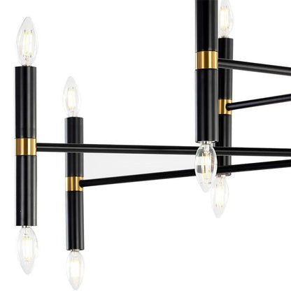 Briggs Chandelier Modern Black And Brass Lighting Fixture