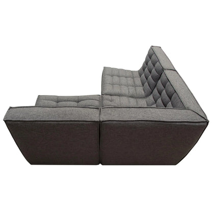 3PC Corner Modular Sectional Scooped Seat in Grey Fabric Modular Sofas Sideboards and Things  By Diamond Sofa