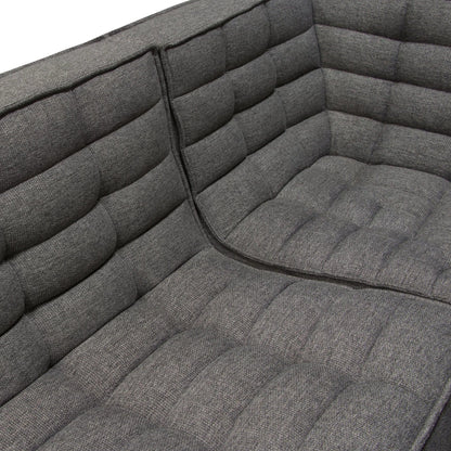 3PC Corner Modular Sectional Scooped Seat in Grey Fabric Modular Sofas Sideboards and Things  By Diamond Sofa