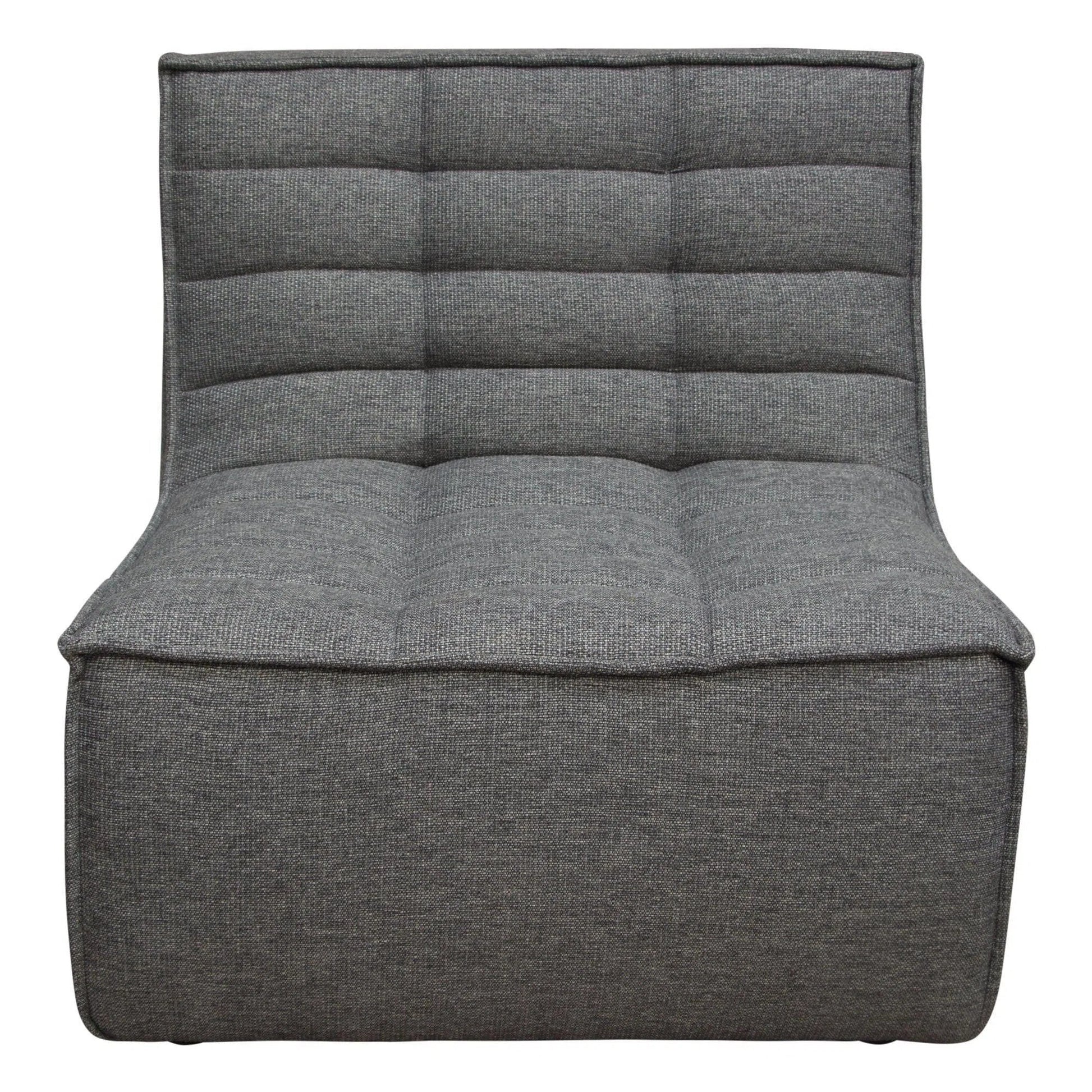 3PC Corner Modular Sectional Scooped Seat in Grey Fabric Modular Sofas Sideboards and Things  By Diamond Sofa