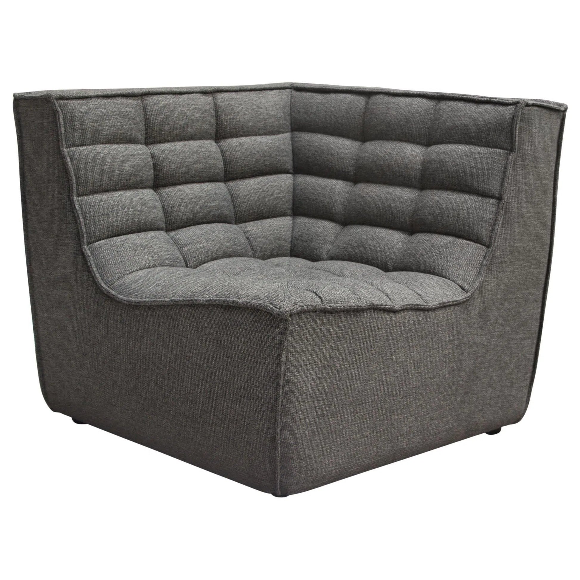 3PC Corner Modular Sectional Scooped Seat in Grey Fabric Modular Sofas Sideboards and Things  By Diamond Sofa