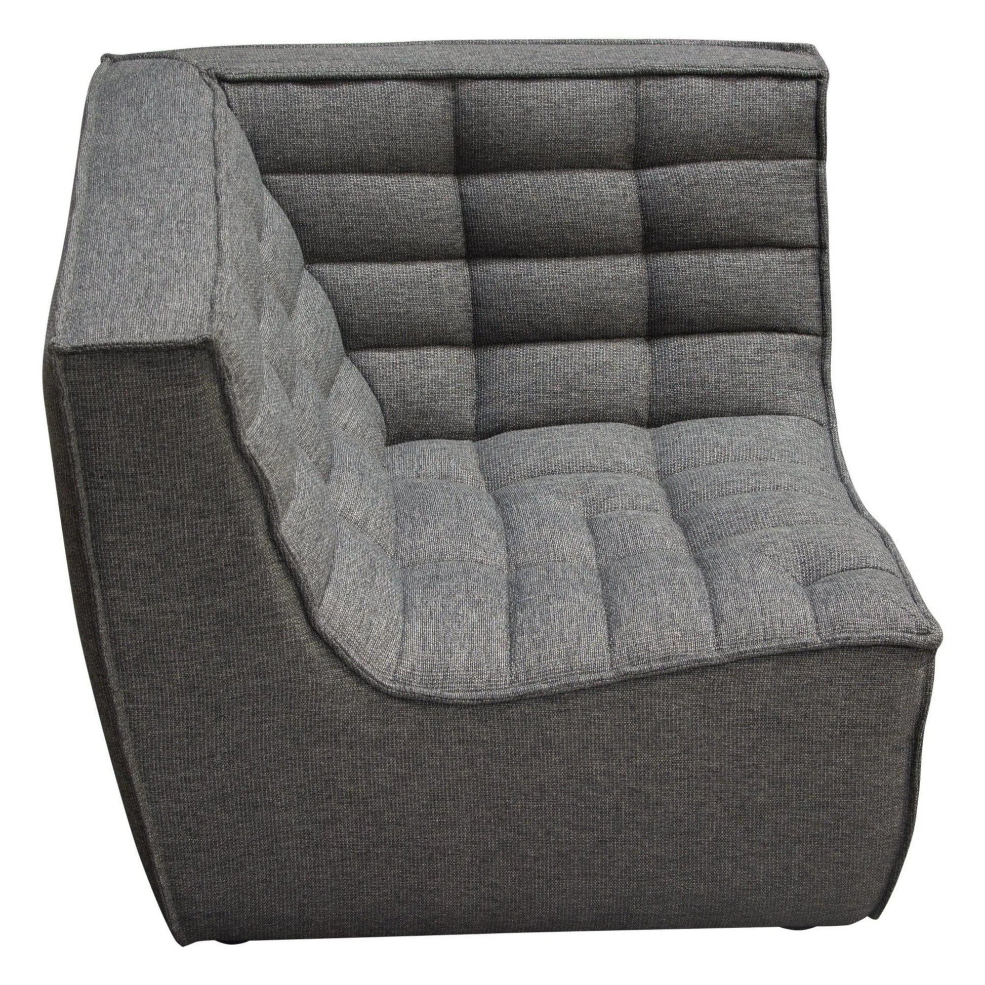 3PC Corner Modular Sectional Scooped Seat in Grey Fabric Modular Sofas Sideboards and Things  By Diamond Sofa