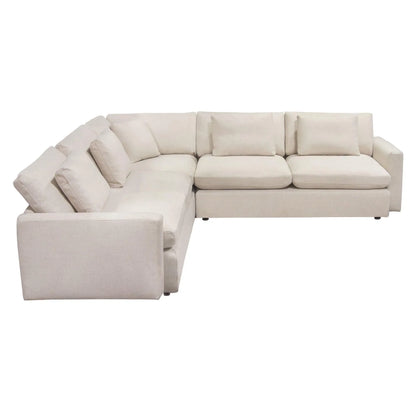 3PC Corner Sectional Feather Down Seating in Cream Fabric Sectionals Sideboards and Things  By Diamond Sofa