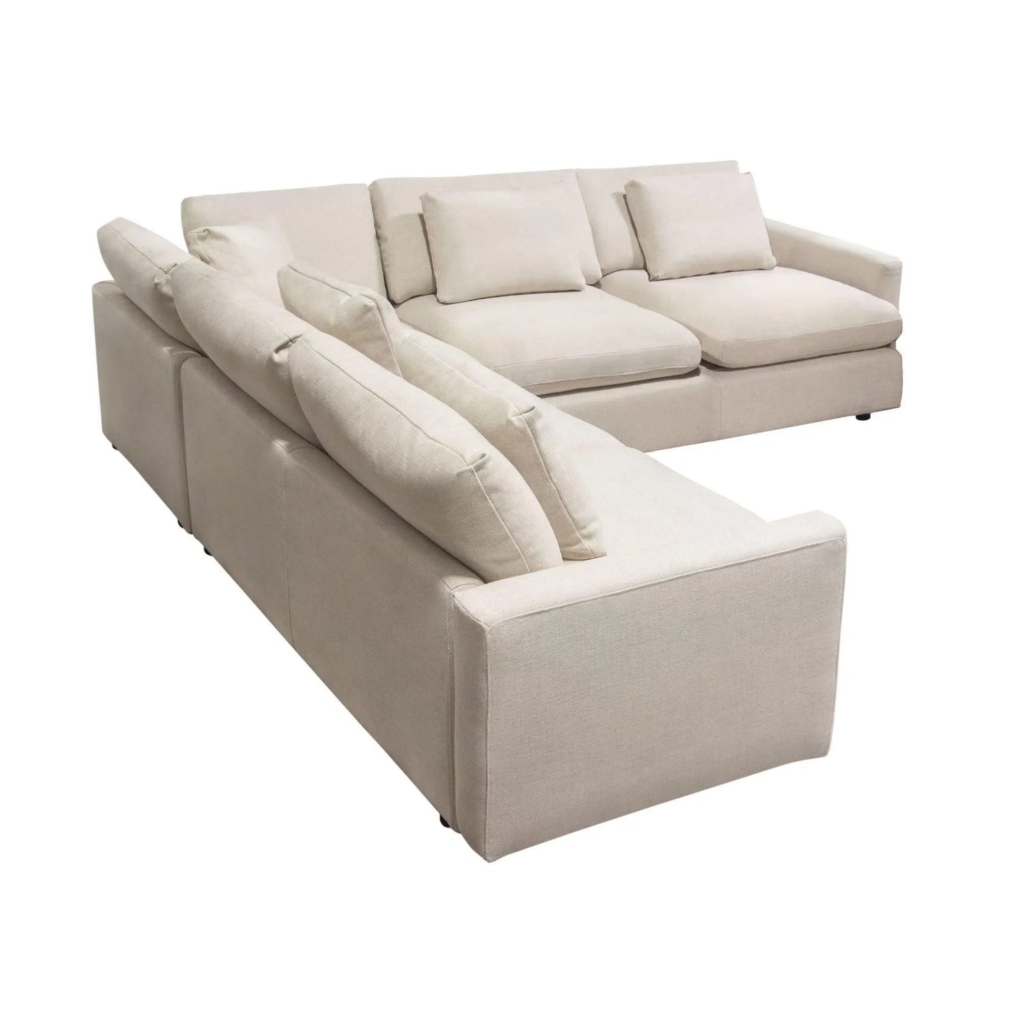 3PC Corner Sectional Feather Down Seating in Cream Fabric Sectionals Sideboards and Things  By Diamond Sofa