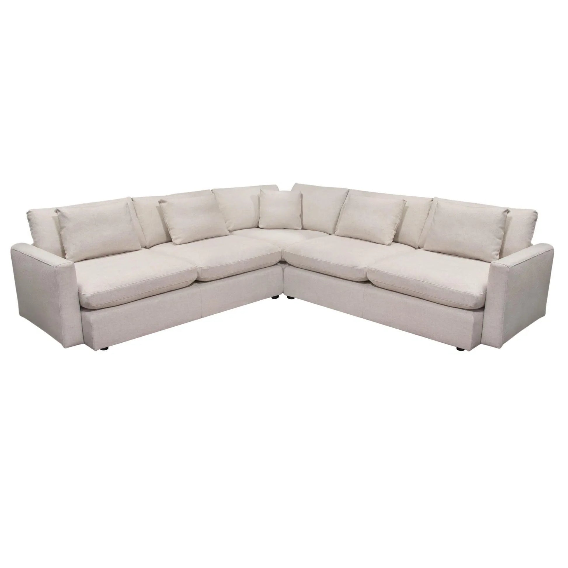 3PC Corner Sectional Feather Down Seating in Cream Fabric Sectionals Sideboards and Things  By Diamond Sofa