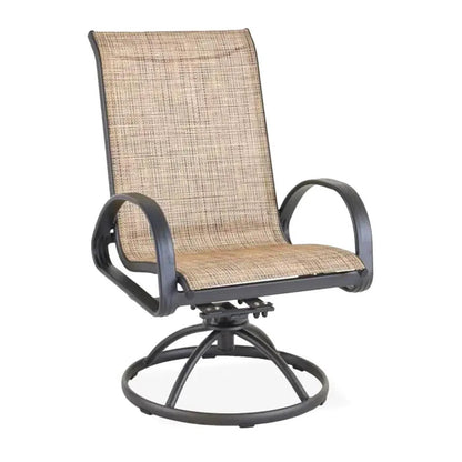 LOOMLAN 3PC Earth Brown Outdoor Bistro Set for 2 Swivel Chairs