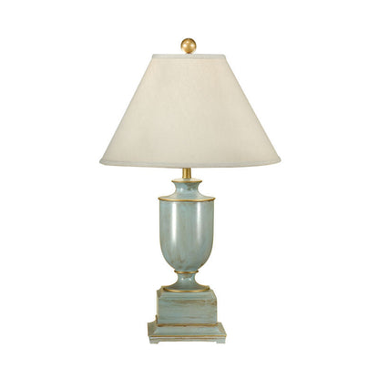 Wildwood Old Washed Linen Shade Gold Accents Urn Table Lamp