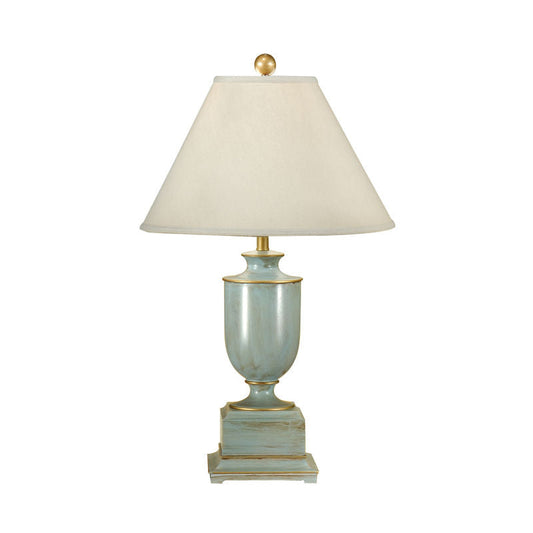 Wildwood Old Washed Linen Shade Gold Accents Urn Table Lamp
