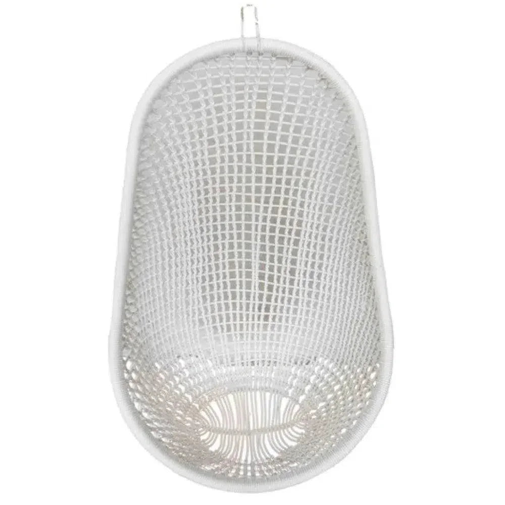 White Pod Rattan Hanging Chair -- view 2