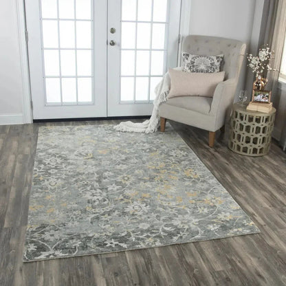 Beau Floral Gray Large Area Rugs For Living Room -- gray