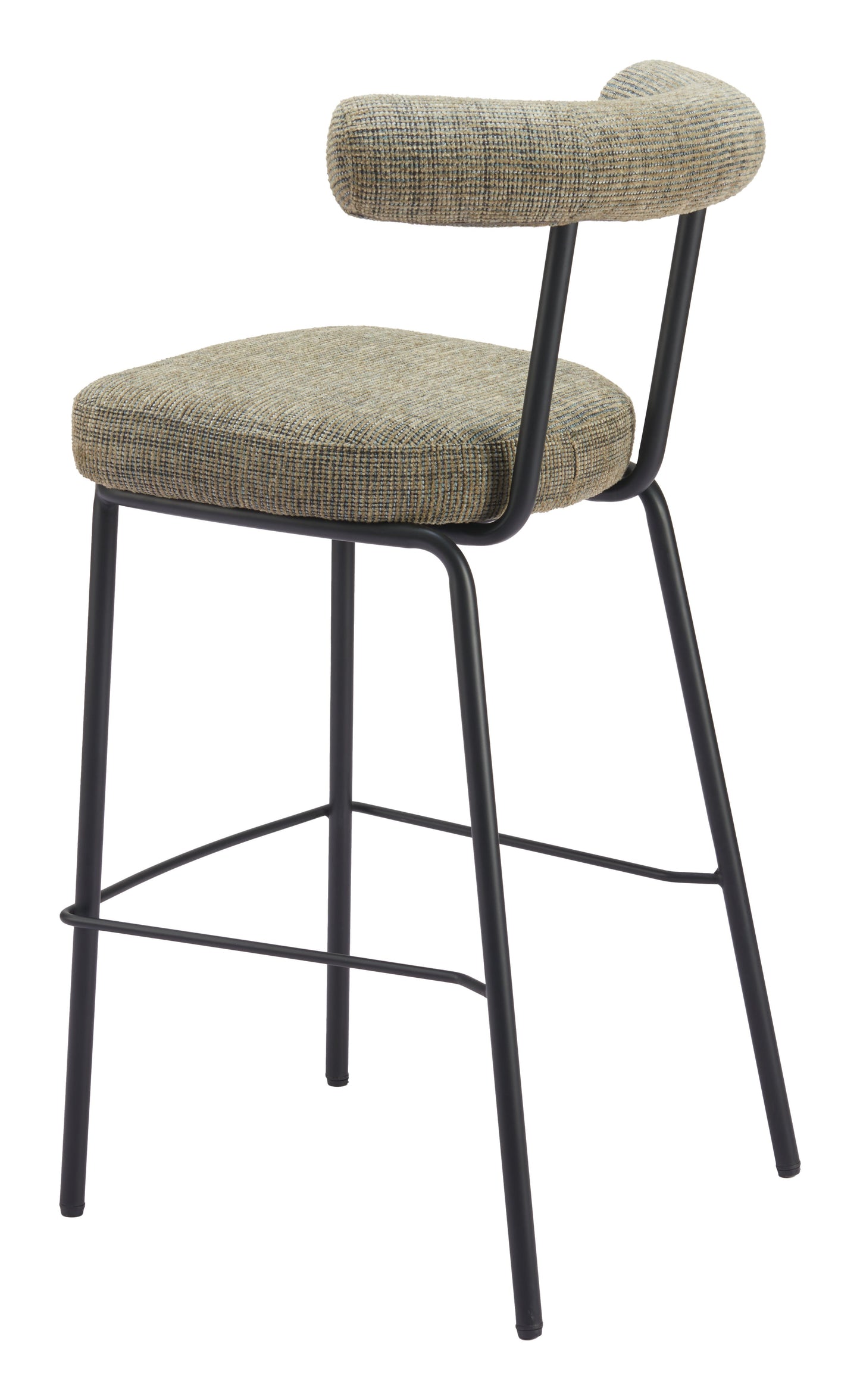 Kede Steel Green Tweed Barstool