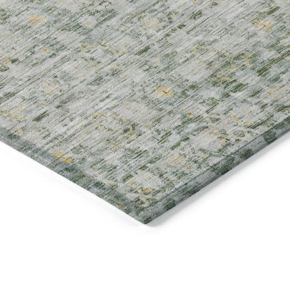 Irior Green Washable Indoor-Outdoor Rug