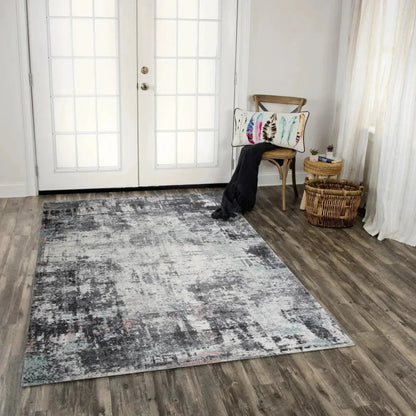 Chue Abstract Gray Kitchen Hallway Runner Rug -- gray