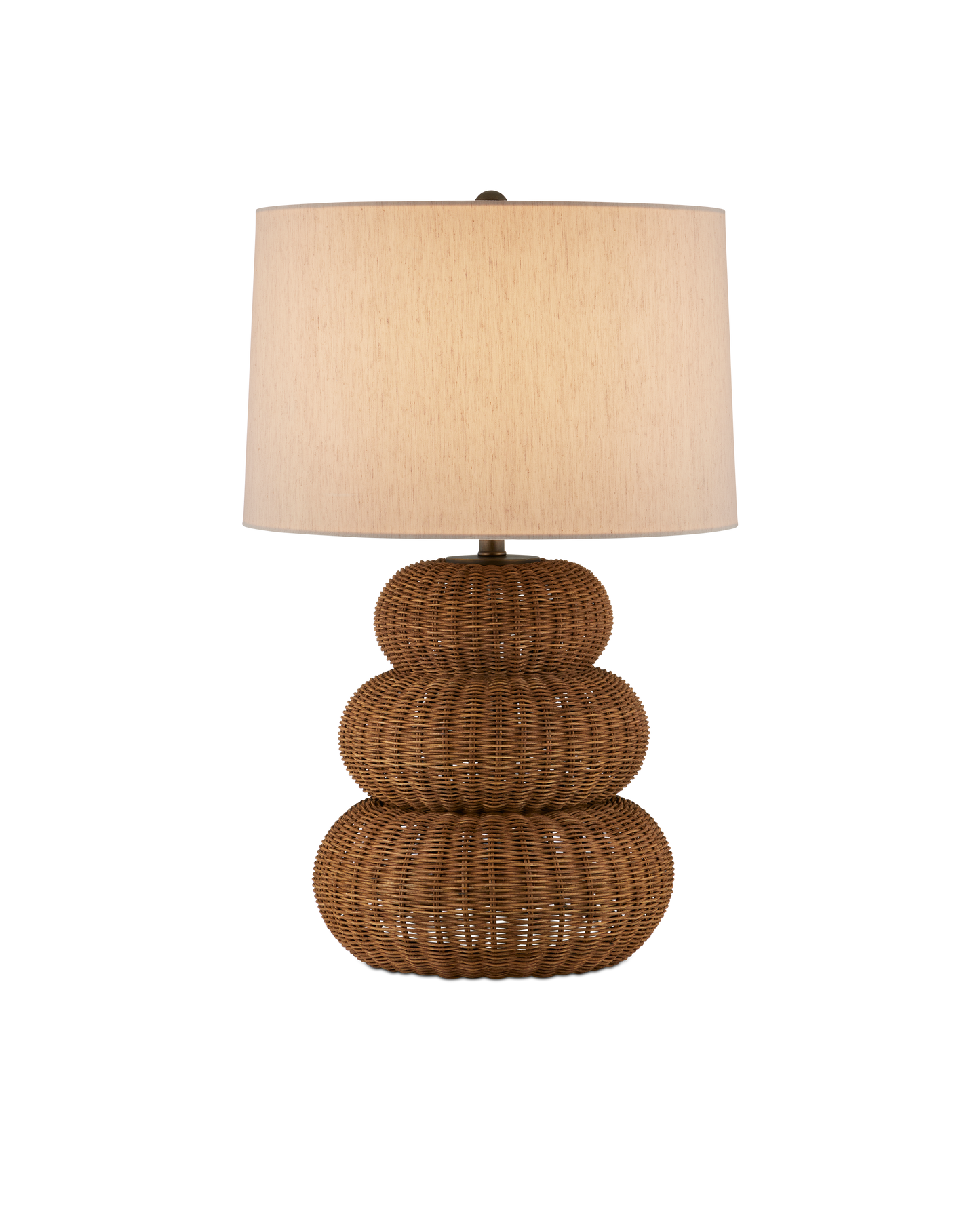 Mabrouka Rattan and Metal Brown Table Lamp