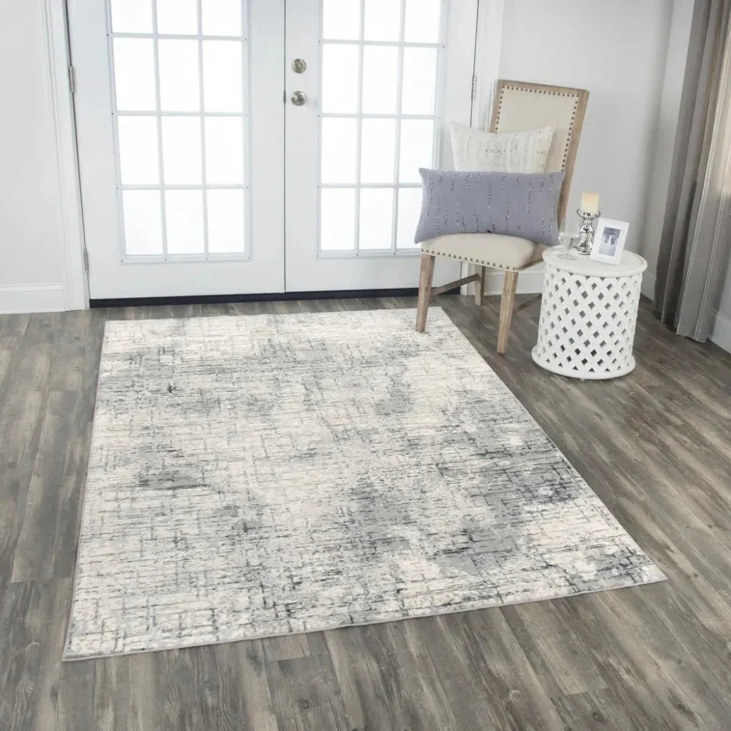 Bouc Abstract Gray Kitchen Hallway Runner Rug -- gray