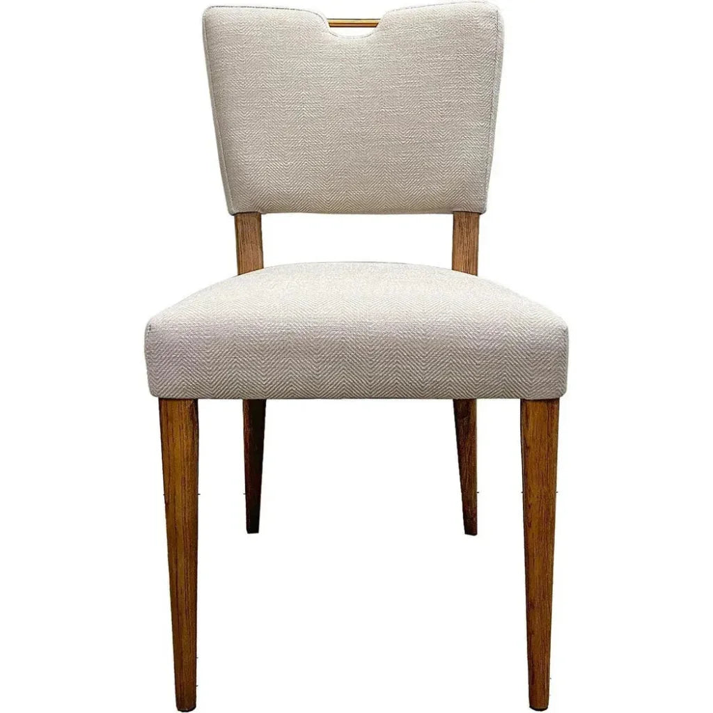Luella Cream Linen Dining Chair 2PC Set Floating Back -- view 4