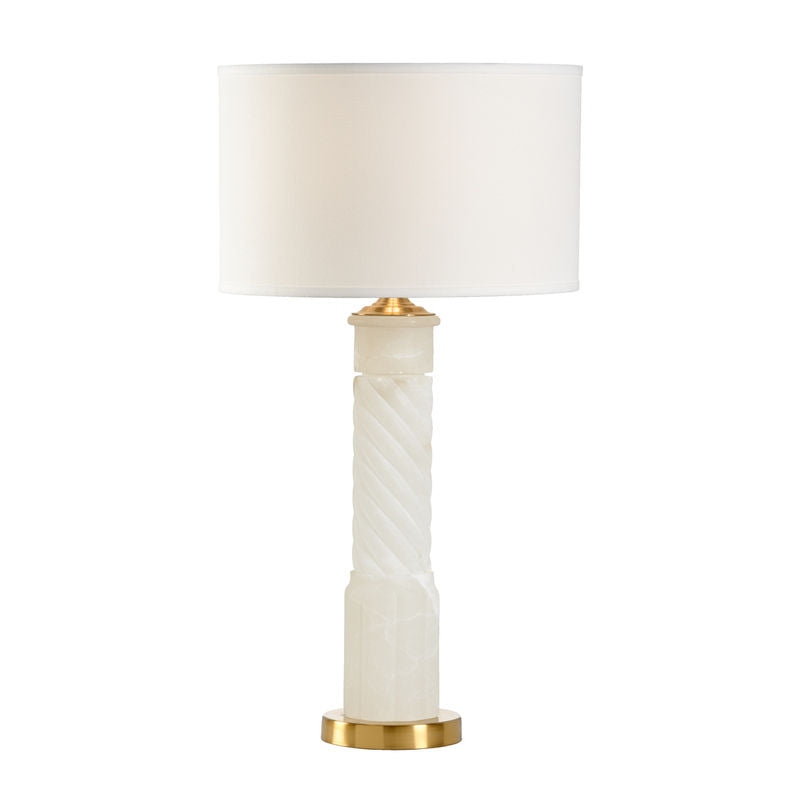 Chelsea House Roman Spiraled Column Alabaster Table Lamp