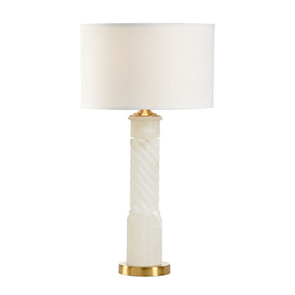 Chelsea House Roman Spiraled Column Alabaster Table Lamp