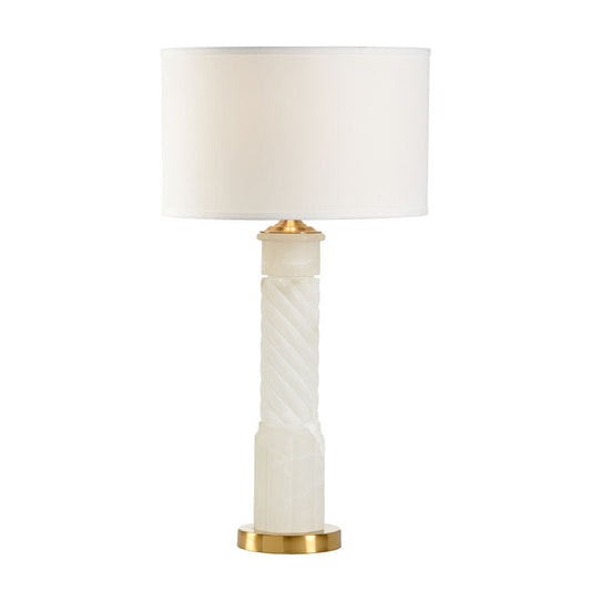 Chelsea House Roman Spiraled Column Alabaster Table Lamp