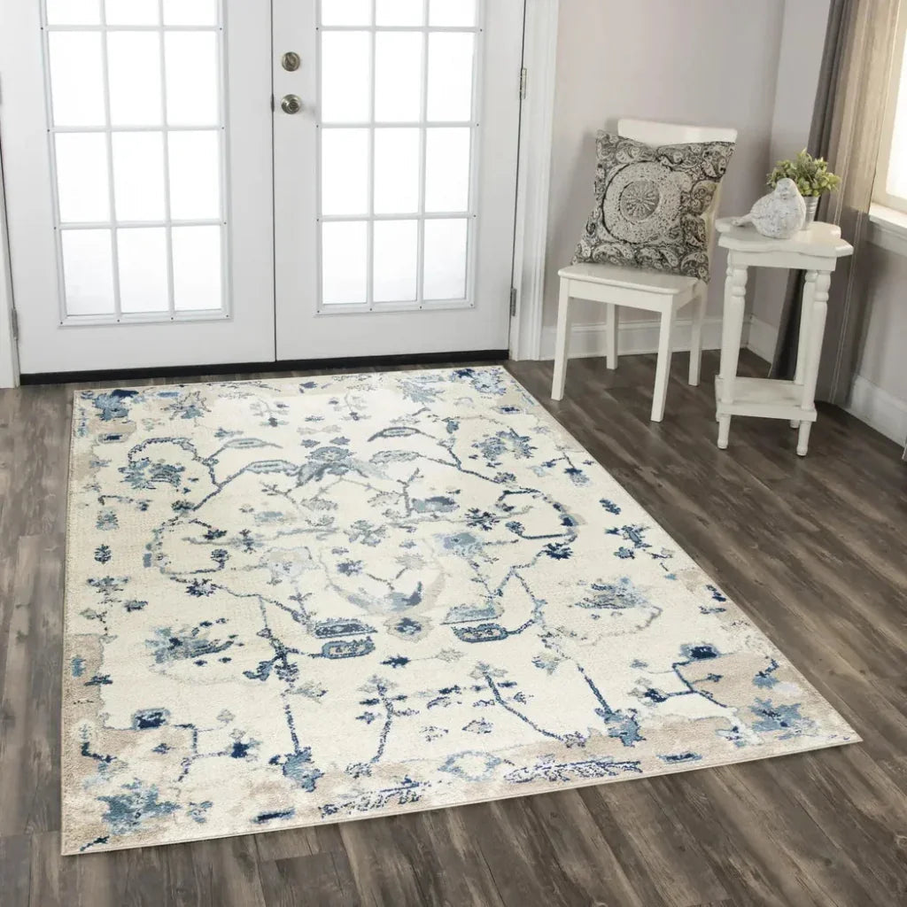 Cons Floral Blue Kitchen Hallway Runner Rug -- blue