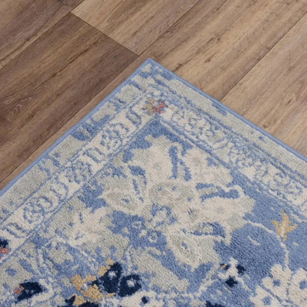 Dann Medallion Blue Kitchen Hallway Runner Rug - LOOMLAN - LOOMLAN - Area Rugs
