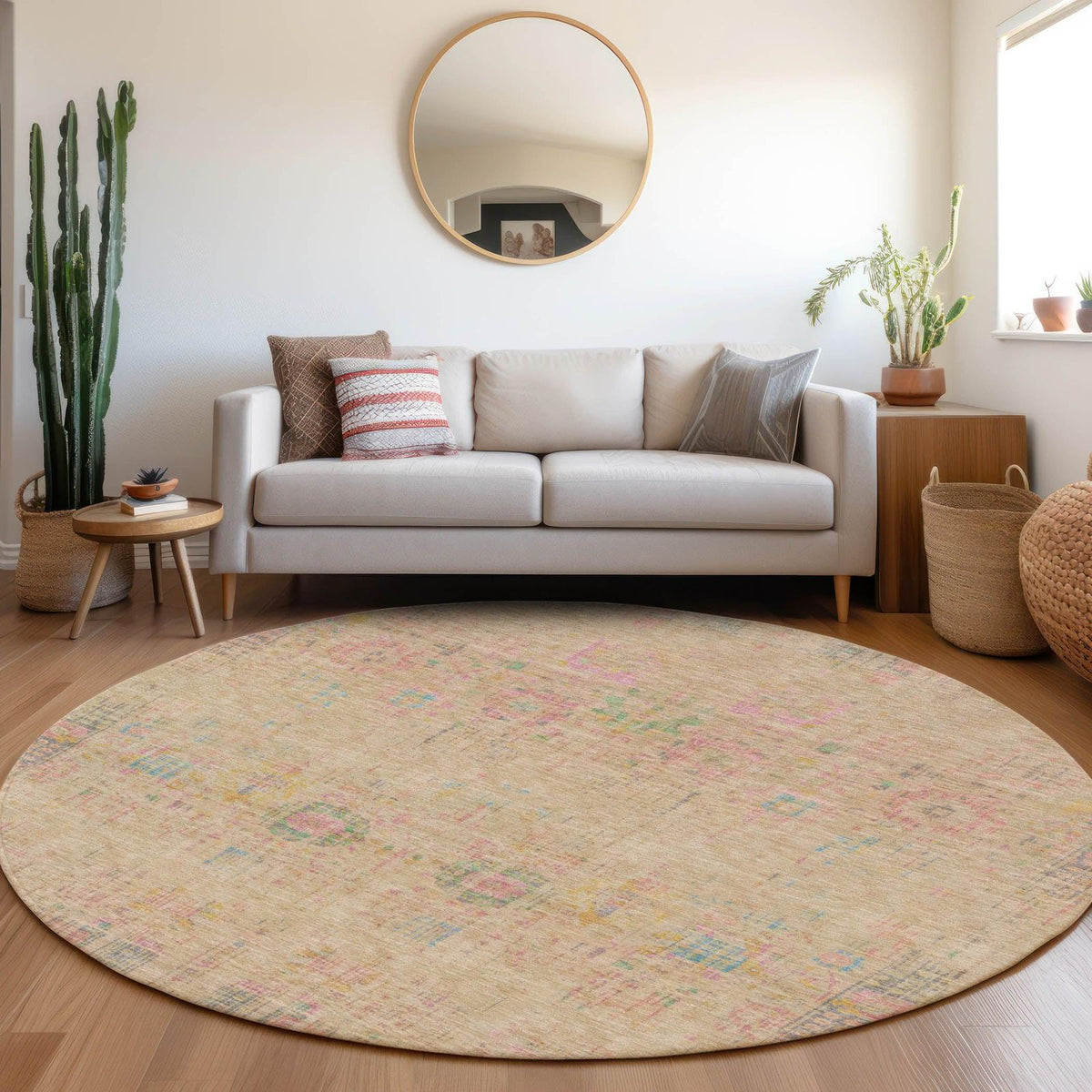 Haelon Brown Washable Indoor-Outdoor Rug