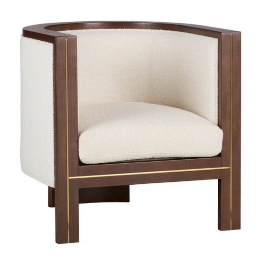Ellington White Fabric Accent Chair