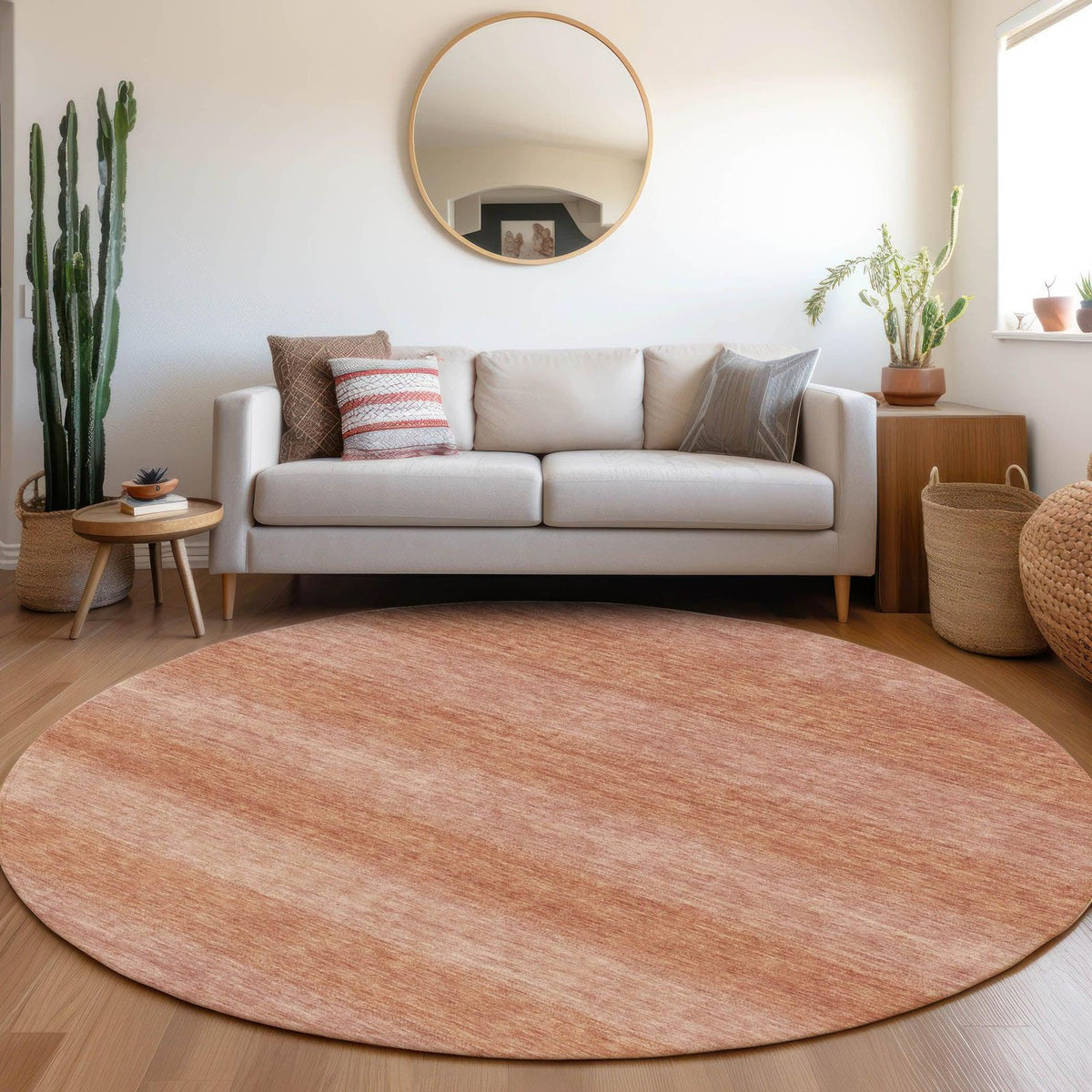 Haelius Orange Washable Indoor-Outdoor Rug