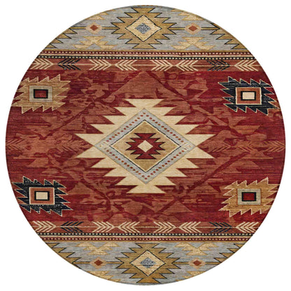 Jaelas Orange Washable Indoor-Outdoor Rug