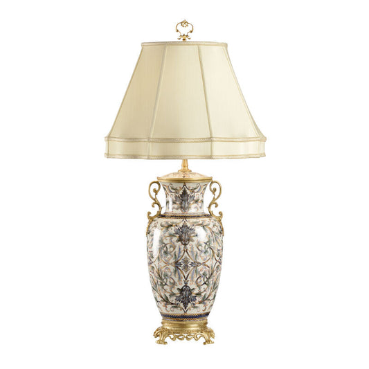 Wildwood Shoji Hand-Painted Blue Vase Table Lamp