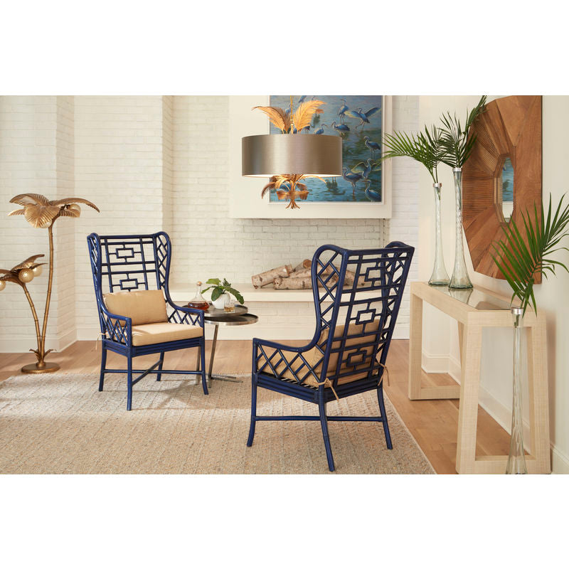 Wildwood Gwyneth Rattan Frame Comfortable Wing Chair