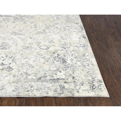 Boxy Scroll Gray Kitchen Hallway Runner Rug -- gray