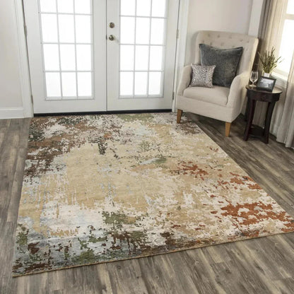 Ausa Abstract Brown Large Area Rugs For Living Room -- brown