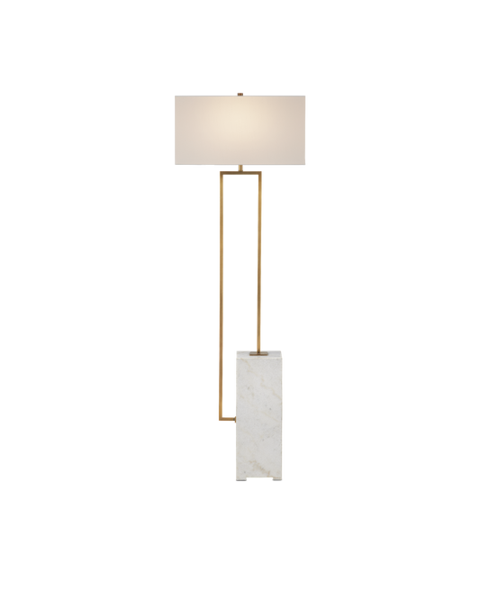 Beside Marble and Metal White Floor Lamp