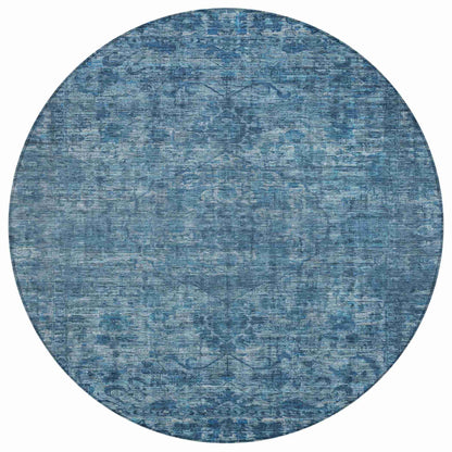 Iriira Blue Washable Indoor-Outdoor Rug