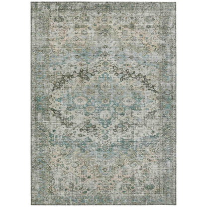 Jaelien Green Washable Indoor-Outdoor Rug