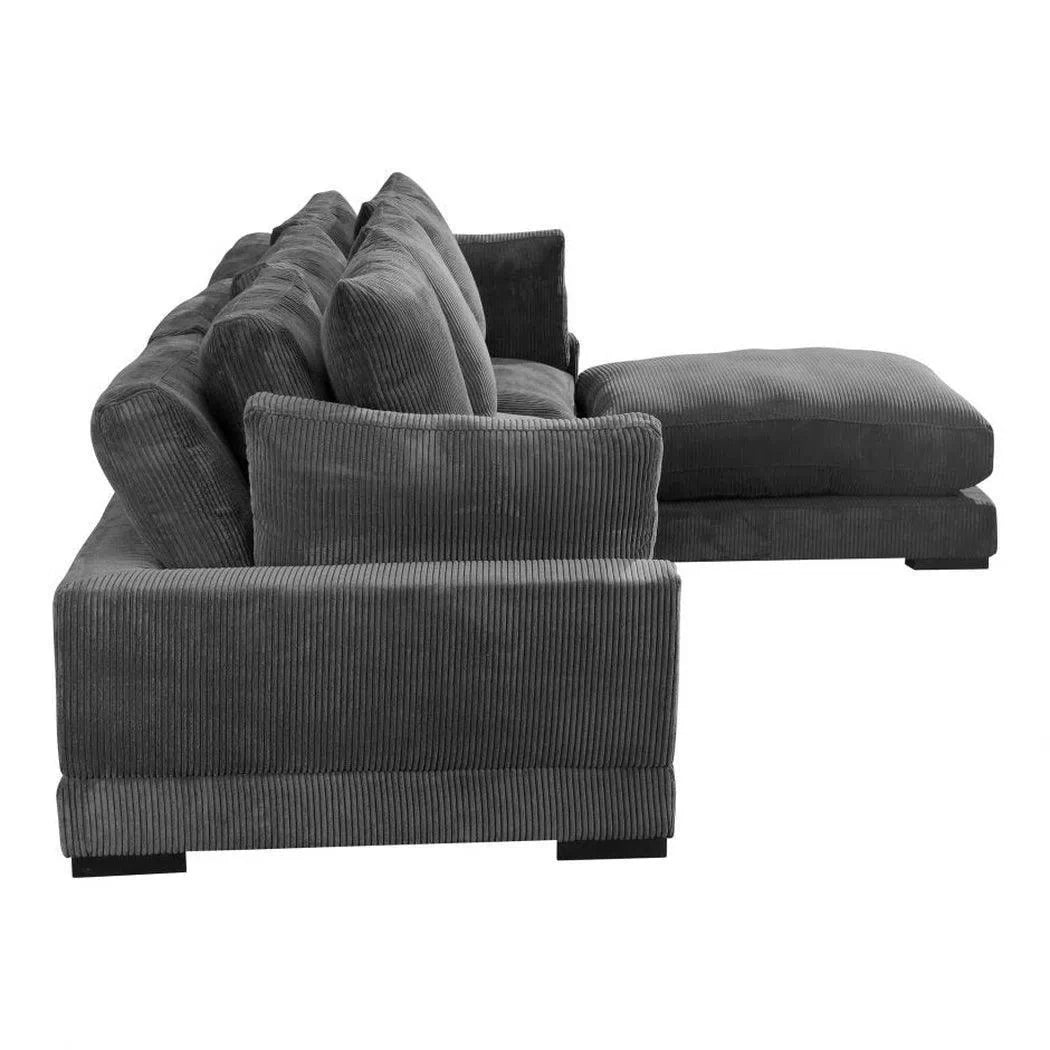 4 PC Grey Corduroy Couch Large Nook Reversible Modular Sofa Modular Sofas LOOMLAN By Moe's Home